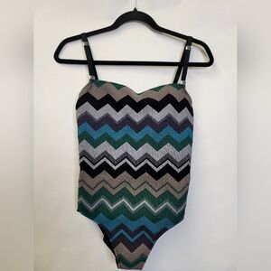 Andres Sarda Zigzag print  one piece bikini